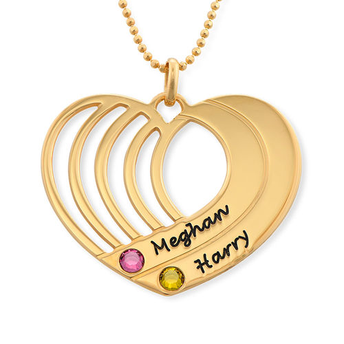 Engraved Heart Necklace in Gold Plating