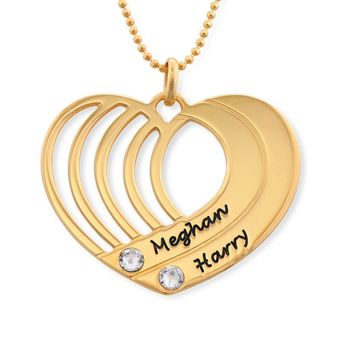 Engraved Heart Necklace in Gold Plating