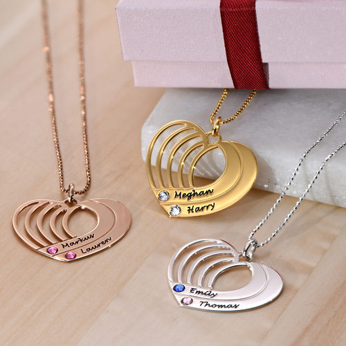 Engraved Heart Necklace in Gold Plating