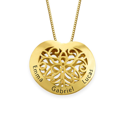 Engraved Heart Necklace in Gold Plating