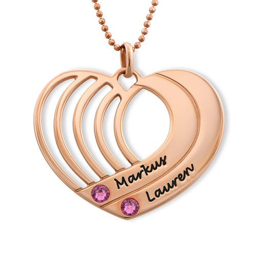 Engraved Heart Necklace in Rose Gold Plating