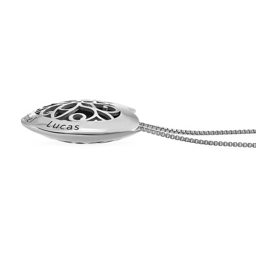 Engraved Heart Necklace in Silver