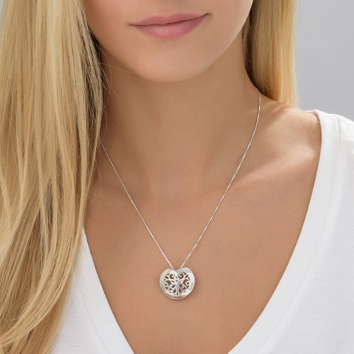 Engraved Heart Necklace in Silver