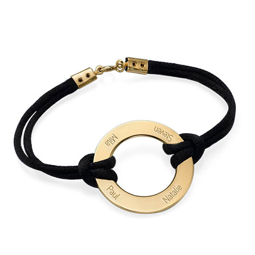 Engraved Infinity Circle Bracelet in Gold Plating