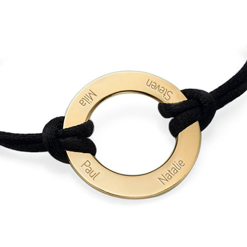 Engraved Infinity Circle Bracelet in Gold Plating