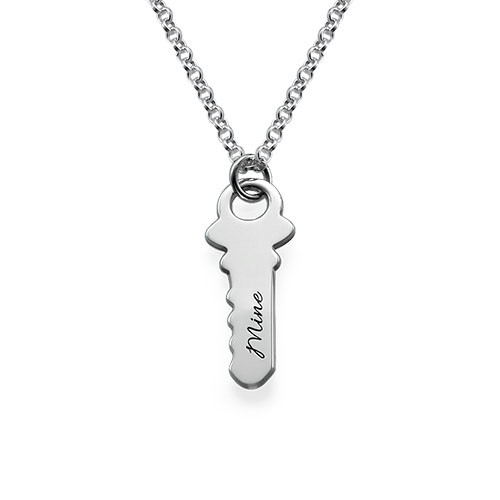 Engraved Key to My Heart Necklace