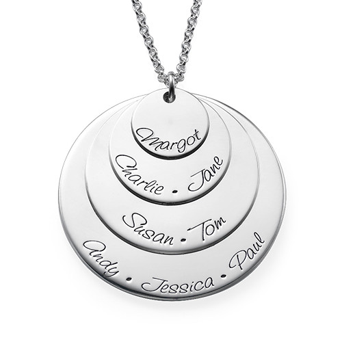 Engraved Mom Necklace with Four Discs