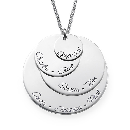 Engraved Mom Necklace with Four Discs