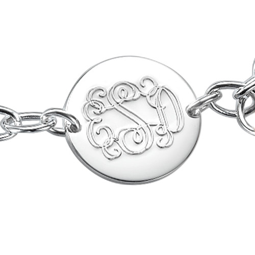 Engraved Monogram Bracelet with Tassel Charm