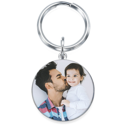 Engraved Photo Keychain - Round Shaped