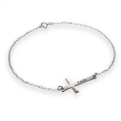 Side Cross Bracelet - Personalized