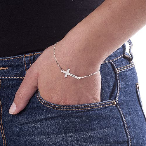 Side Cross Bracelet - Personalized