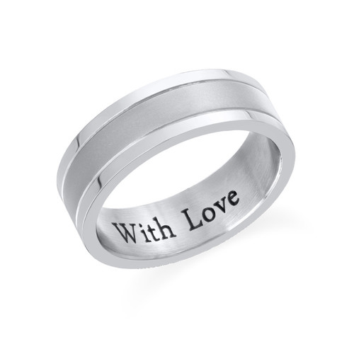 Engraved Stainless Steel Ring for Men