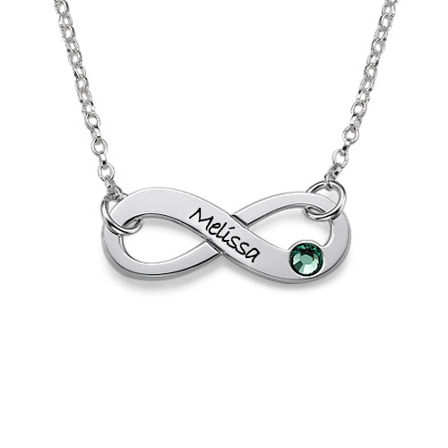 Engraved Swarovski Infinity Necklace