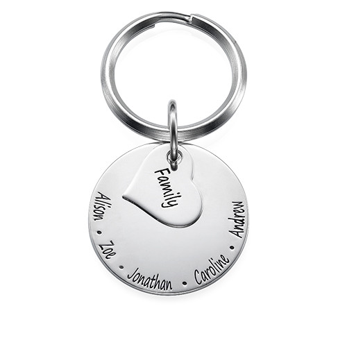 Family Forever Engraved Keychain