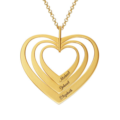 Family Hearts necklace in Gold Plating