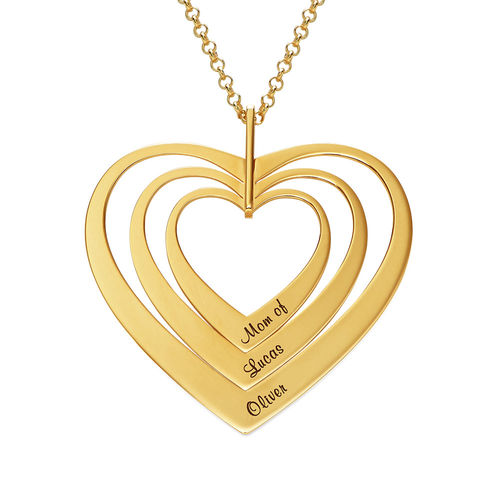 Family Hearts necklace in Gold Plating