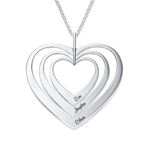 Family Hearts necklace in Sterling Silver