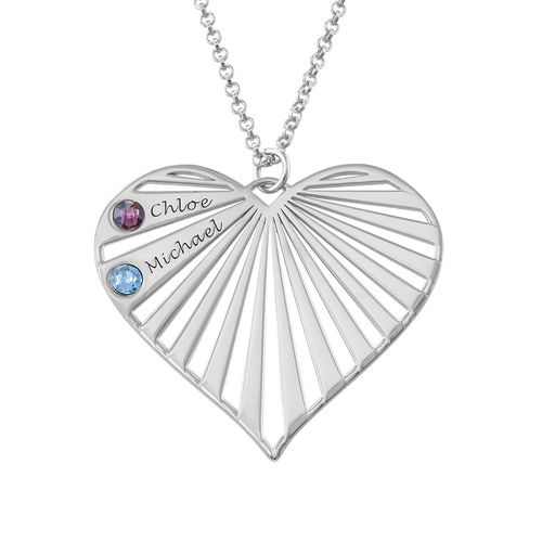 Family Necklace with Birthstones in Sterling Silver