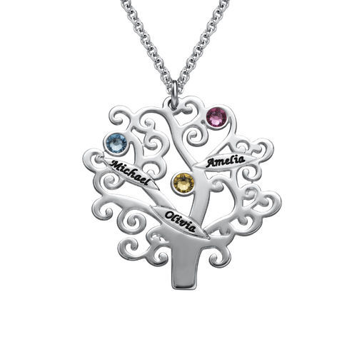 Family Tree Necklace with Birthstones