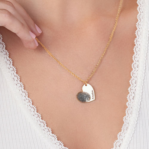 Fingerprint Heart Necklace in 18K Gold Plating