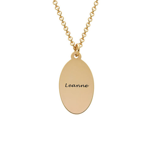 Fingerprint Oval Necklace with 18K Gold plating