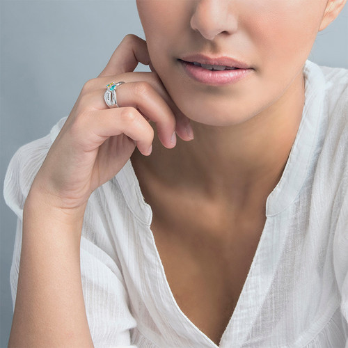 Four Stone Mothers Ring in Silver