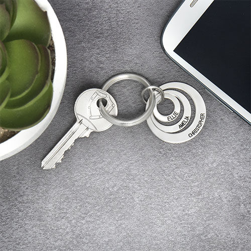 Gift for Mom - Three Disc Engraved Keychain