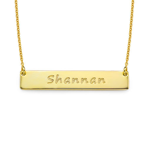 Gold Plated Personalized Bar Necklace