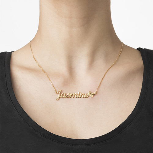 Gold Plated Butterfly Name Necklace