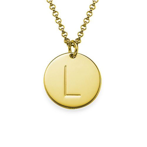 Gold Plated Charm Necklace with Initials