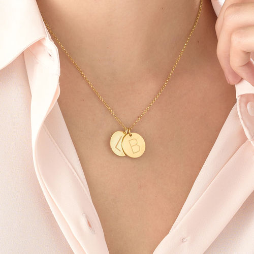 Gold Plated Charm Necklace with Initials