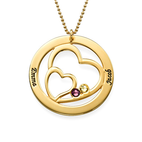 Gold Plated Intertwined Heart in Heart Necklace