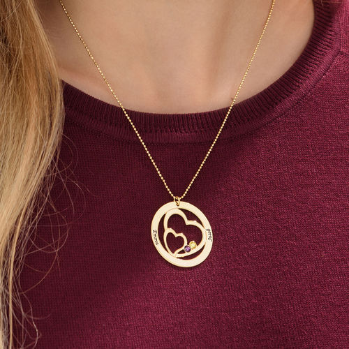 Gold Plated Intertwined Heart in Heart Necklace