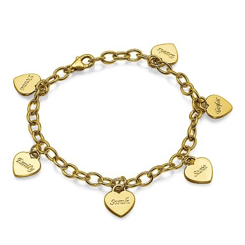 Gold Plated Grandma Bracelet with Engraved Charms