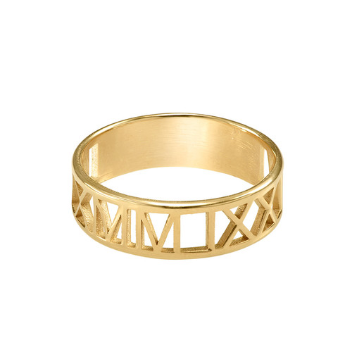 Gold Plated Roman Numeral Ring