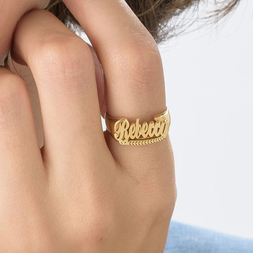 Gold Plated Sterling Silver Name Ring