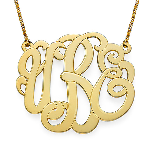 Gold Plated XXL Premium Monogram Necklace