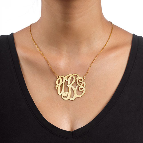 Gold Plated XXL Premium Monogram Necklace