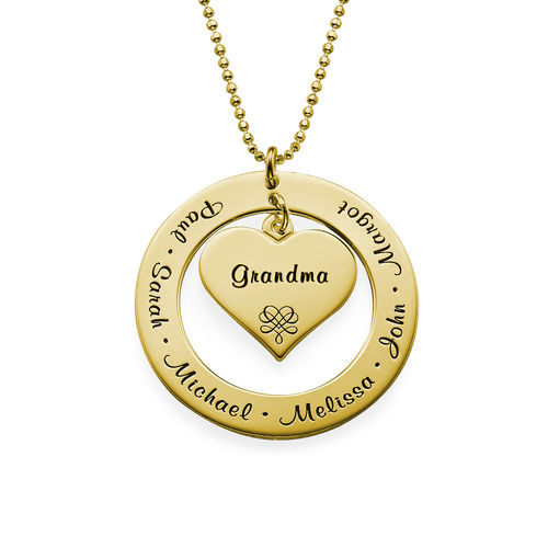 Grandmother / Mother Necklace with Names - Gold Plated