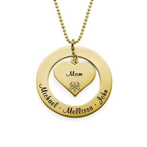 Grandmother / Mother Necklace with Names - Gold Plated