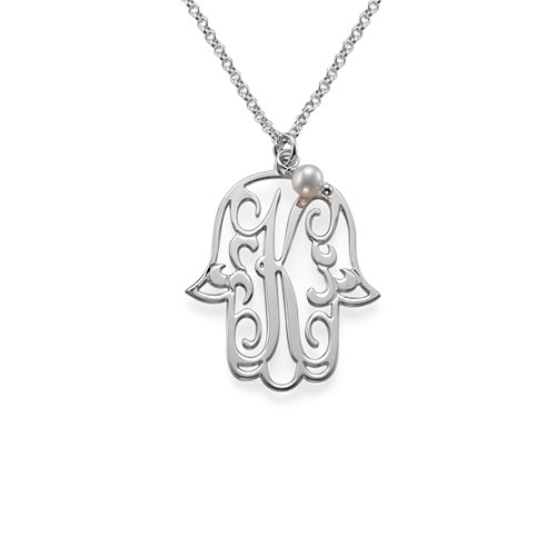 Hamsa Pendant with Initial