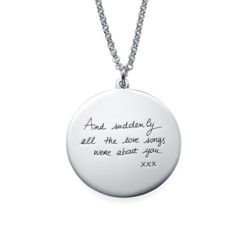 Handwriting Necklace - Disc Shaped