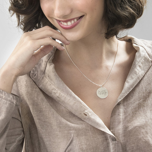 Handwriting Necklace - Disc Shaped