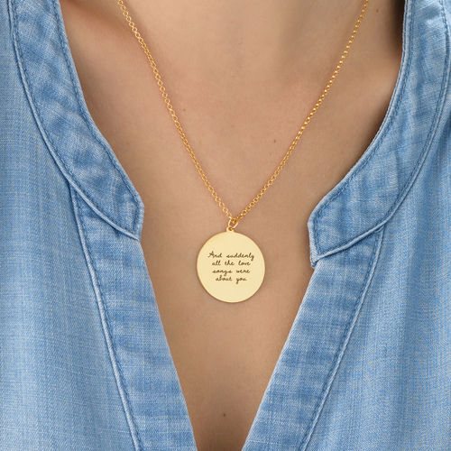 Love Note Circle Necklace in Gold Plating