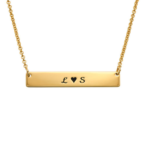 Heart Beat Bar Necklace in Gold Plating