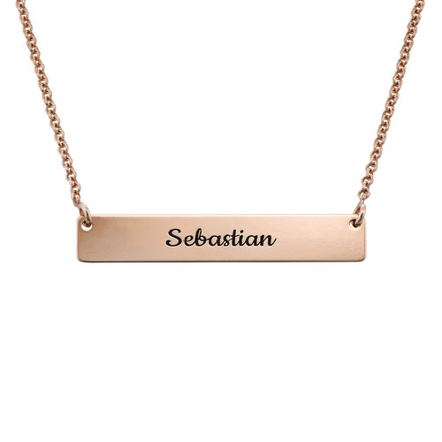 Heart Beat Bar Necklace in Rose Gold Plating