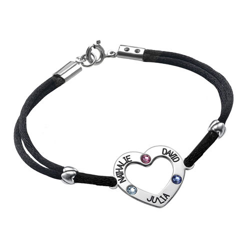 Heart Bracelet with Birthstones