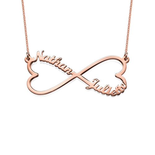 Heart Infinity Name Necklace - Rose Gold Plated