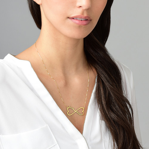 Heart Infinity Name Necklace - 14K Gold